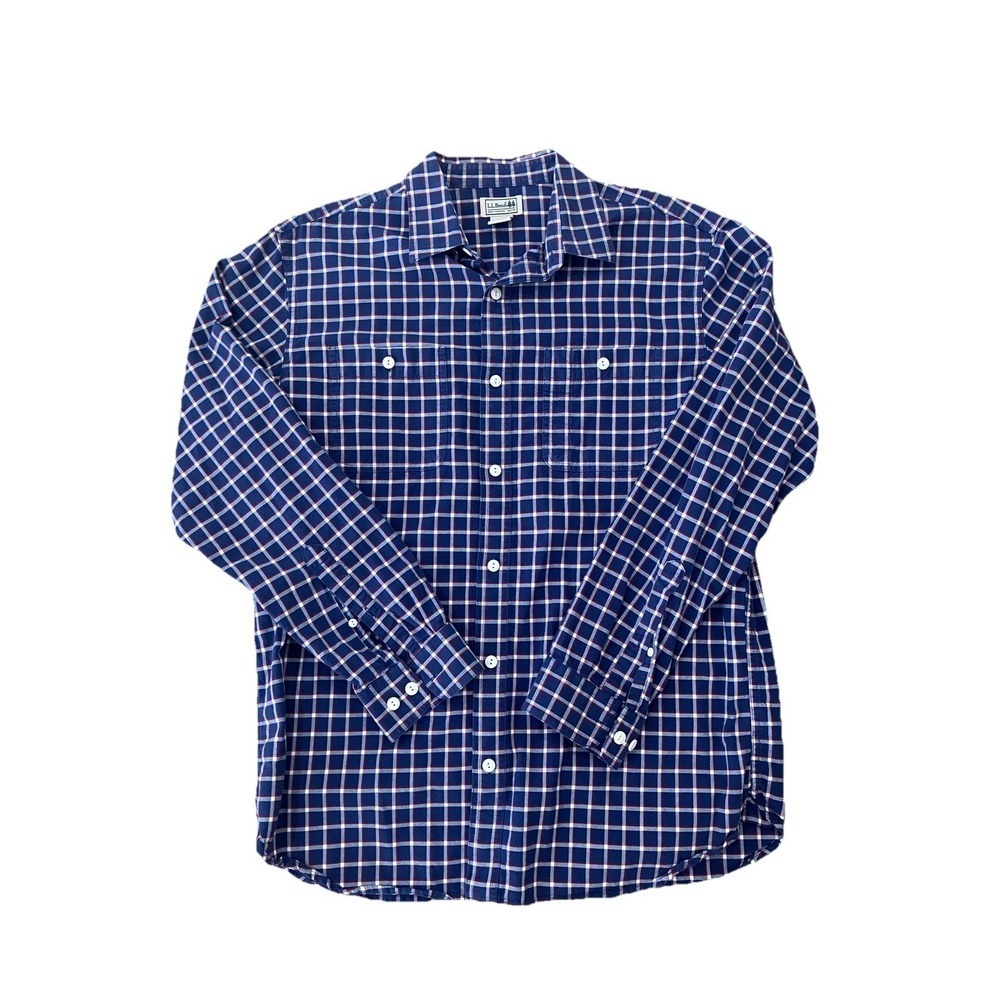 LL Bean Flannel M Blue/Red